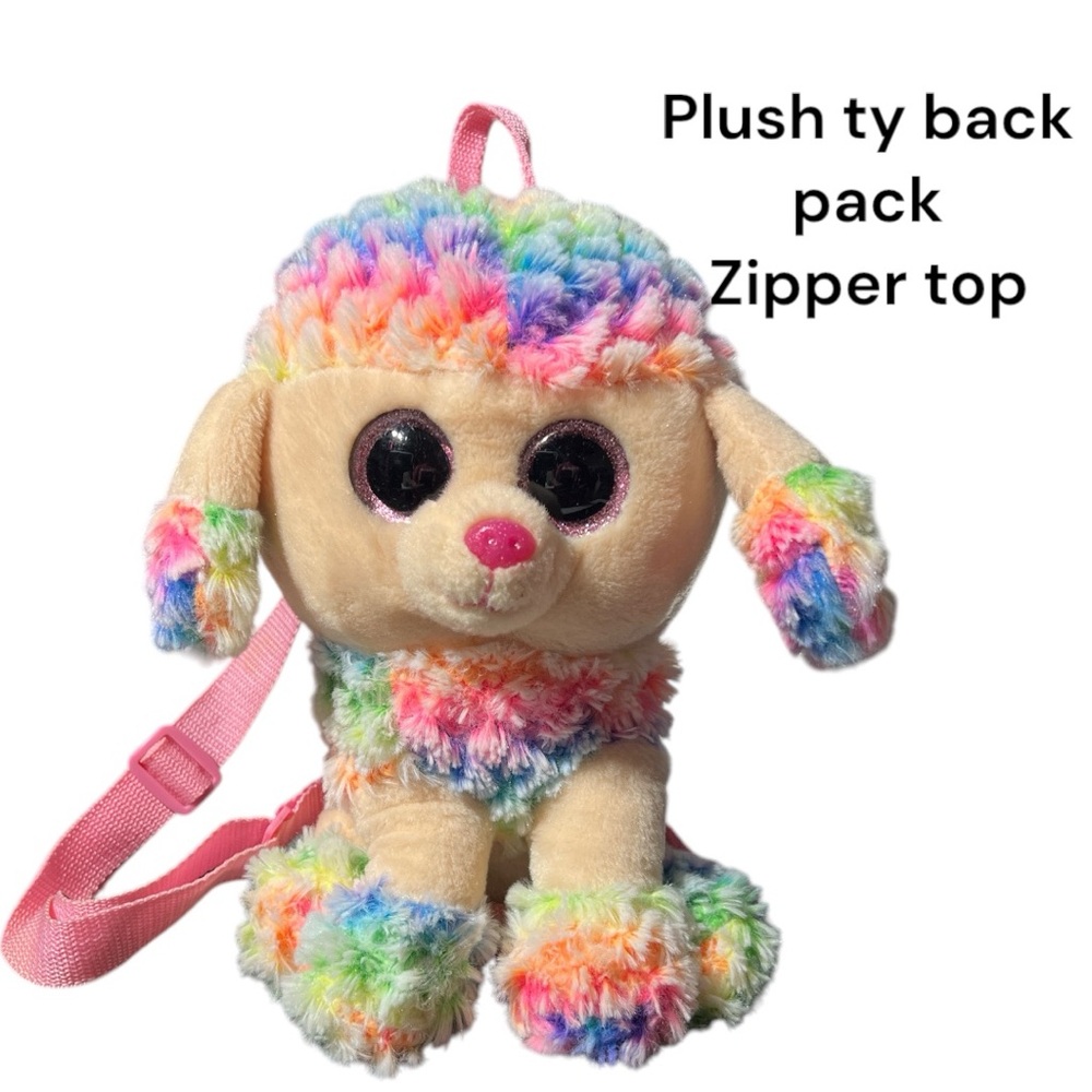 TY Fashion Rainbow rugzak, back pack  plush.